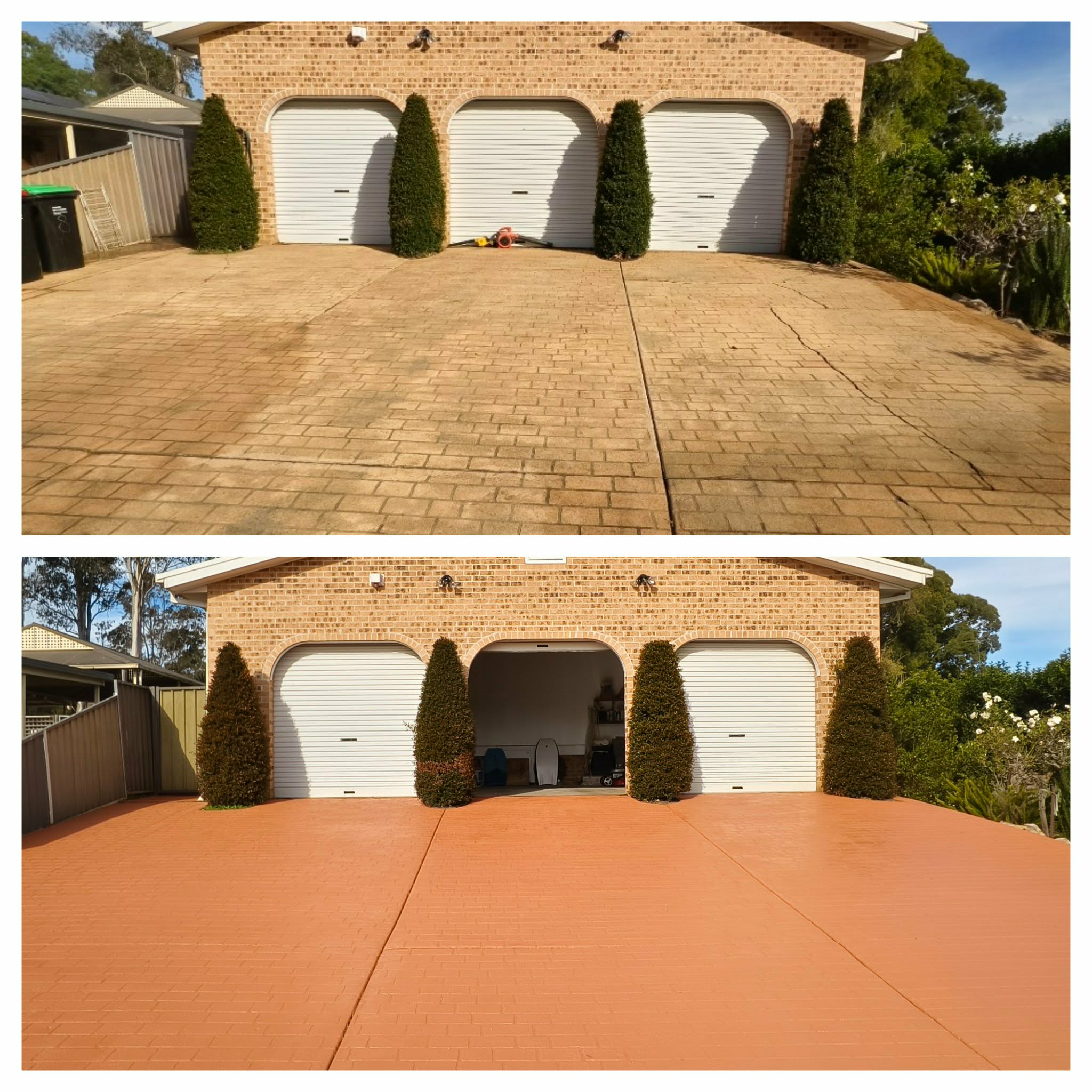pressure cleaning and sealing of driveway