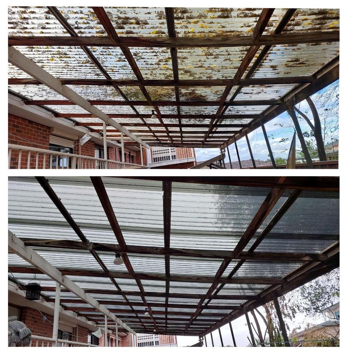 Awning pressure cleanig