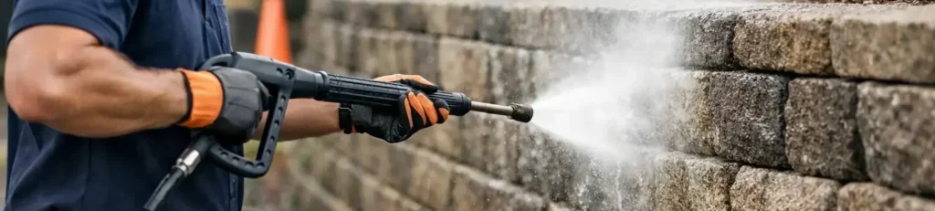 Retaining Wall Pressure Wash Done Safely